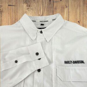 Harley Davidson Mens XXL 2XL Button Down Shirt Long Sleeve Logo Embroidered